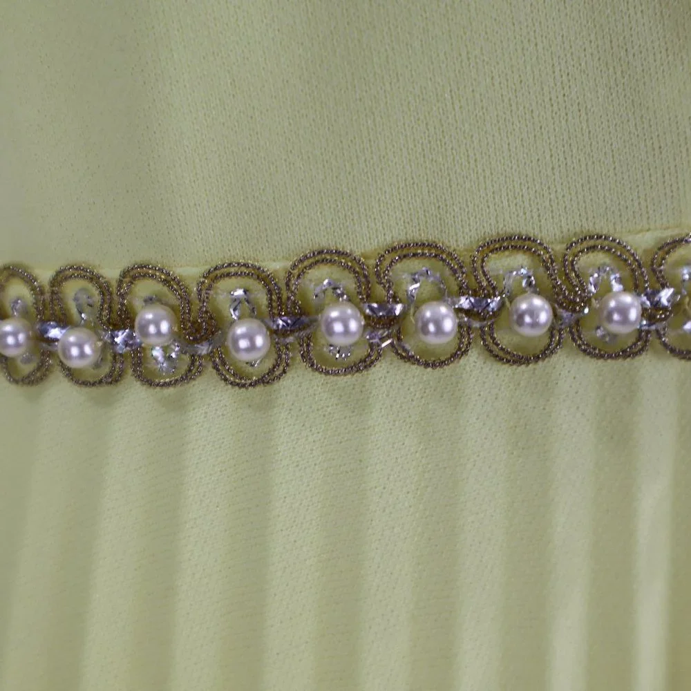 Vtg 1970's Yellow Formal Long Party Dress Gown Cocktail Hippie Prairie Boho S - Picture 8 of 12